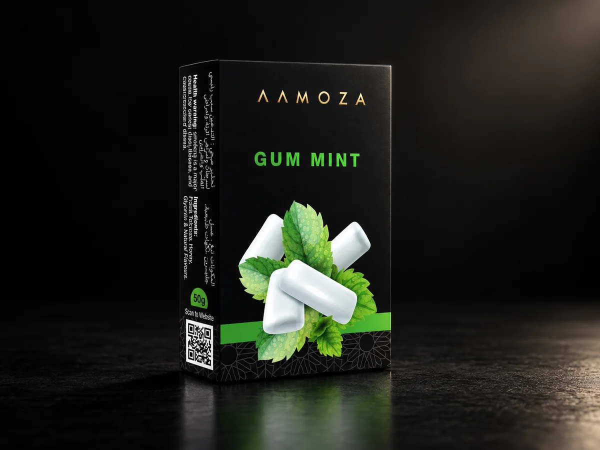 AAMOZA Gum Mint shisha tobacco, 50 g pack
