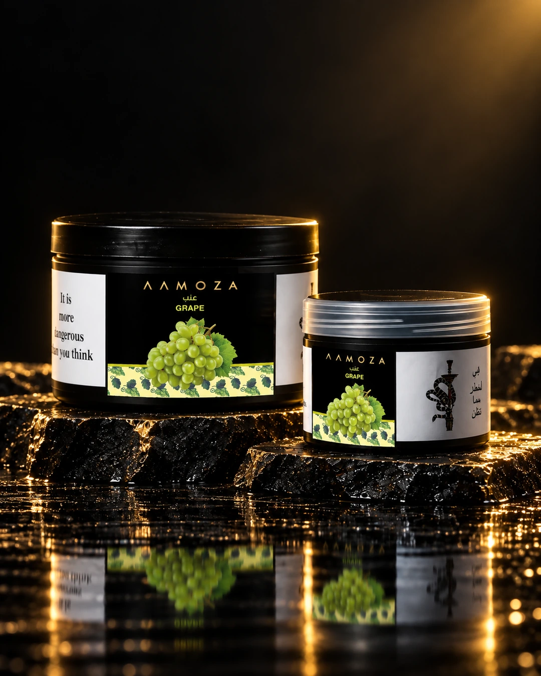 AAMOZA Grape shisha tobacco in 1 kg and 250 g tins