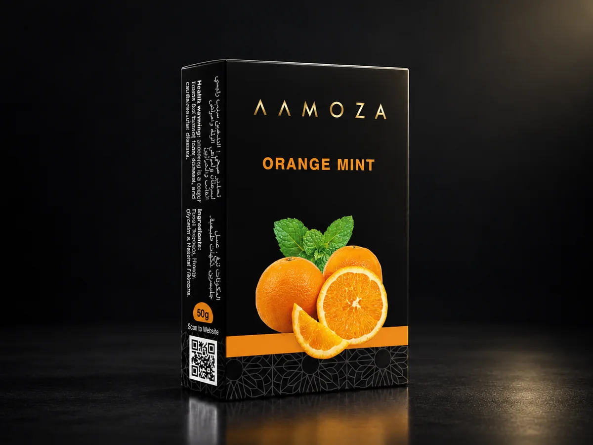 AAMOZA Orange Mint shisha tobacco, 50 g pack